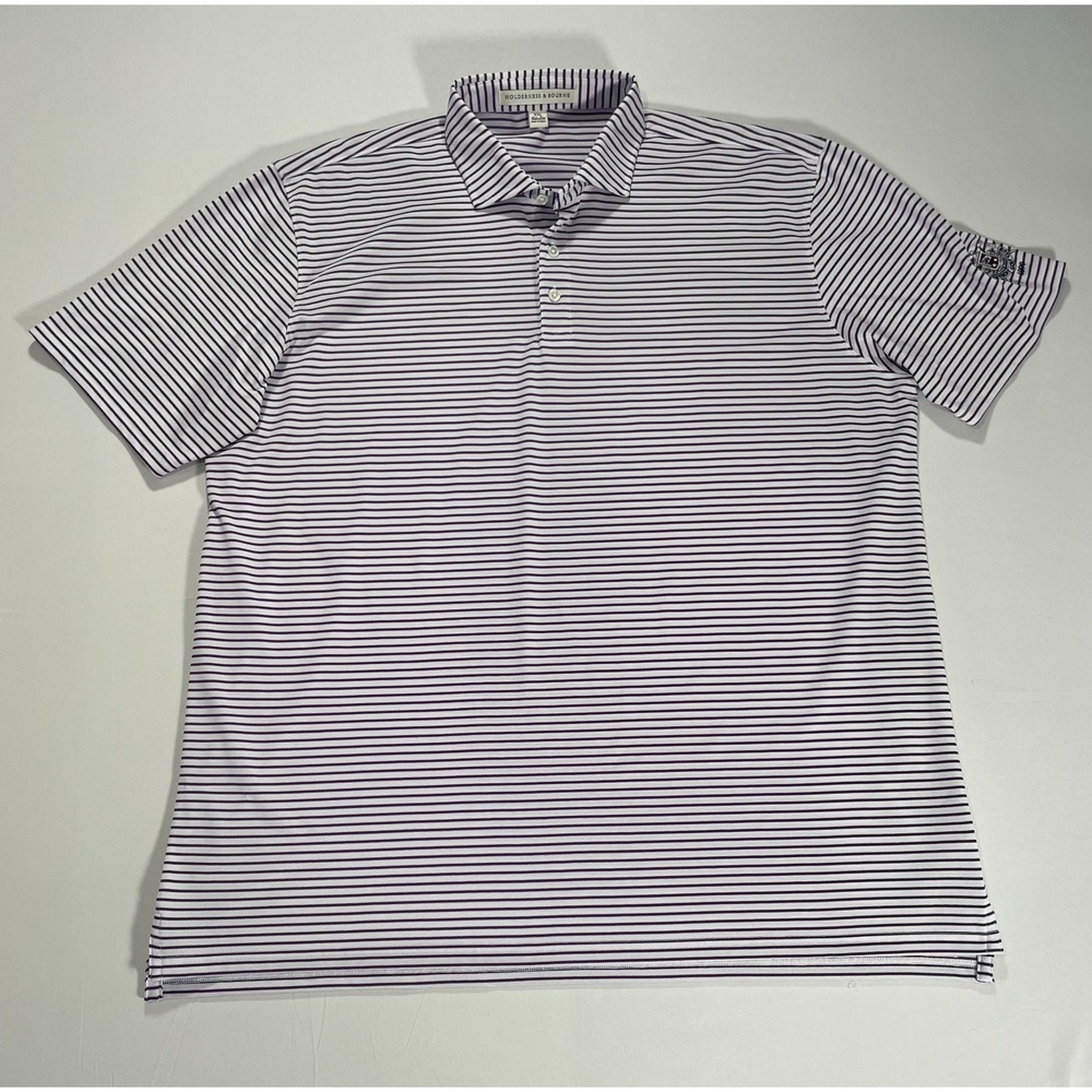 Holderness‎ & Bourne The Walker Nevis Polo Golf Shirt Tailored Fit Stripes XXL